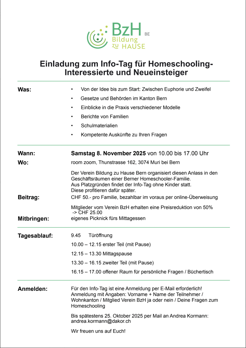 Infotag Homeschooling