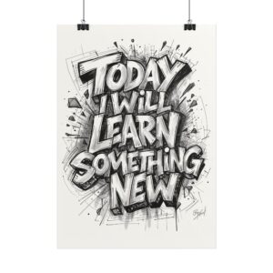 Alternative view of Graffiti Poster „Today I Will Learn Something New“ – Motivationsposter für Lernen & Fokus – 30x42cm